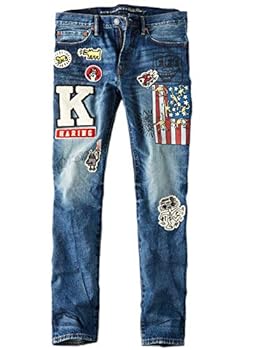 American Eagle Mens 5056471 X Keith Haring Slim Jean - Blue